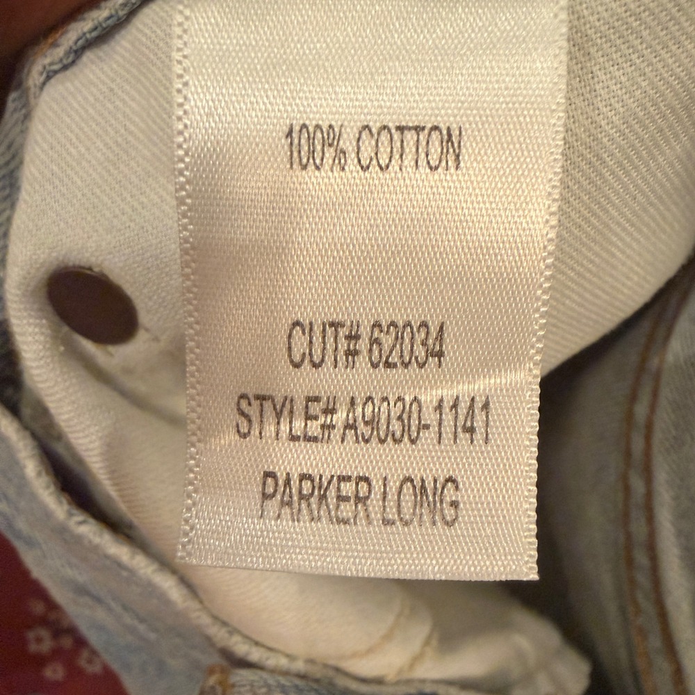 AGOLDE Parker Long Denim Shorts 32 Light Wash Coastal Distressed High Rise Boho - Picture 5 of 6
